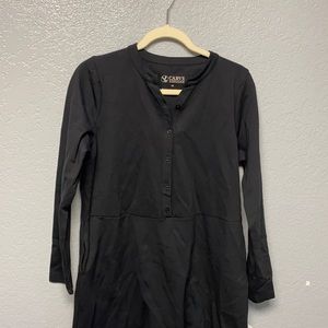$99 Carve Designs Women's Black Long Sleeve Henley Collar A-Line Dress Size 10